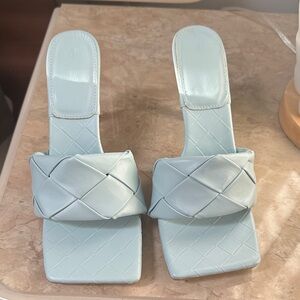Elegant Light Blue Women's Slide Sandals